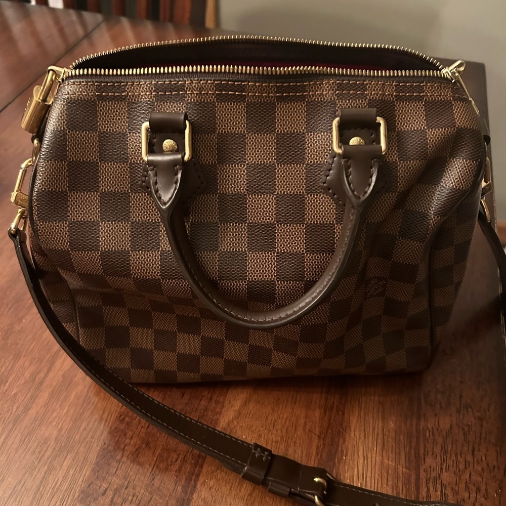 Louis Vuitton Damier Ebene Speedy 25 Bandouliere.